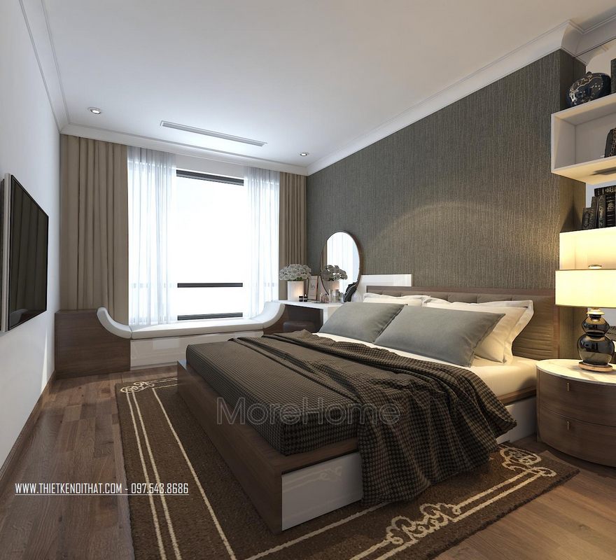 Thiết kế nội thất phòng ngủ chung cư Gardenia Mỹ Đình Nam Từ Liêm Hà Nội